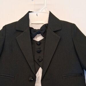 Elegant Black Kids Blazer with Bow Tie